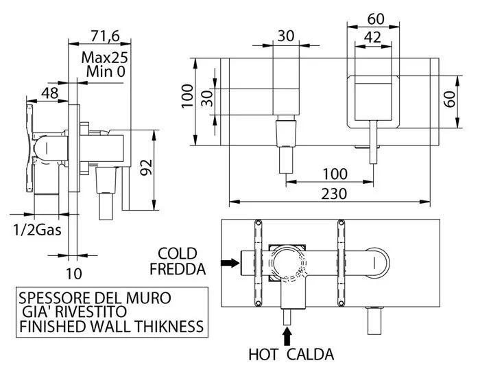 Смеситель для душа Bandini Ice Cube 2 754520PN02 хром