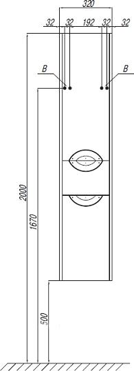 Шкаф-пенал Aquaton Сильва 30 1A215603SIW6R, коричневый (правый)