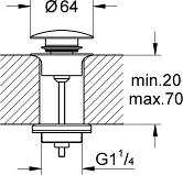 Донный клапан Grohe 65807BE0 никель, глянец