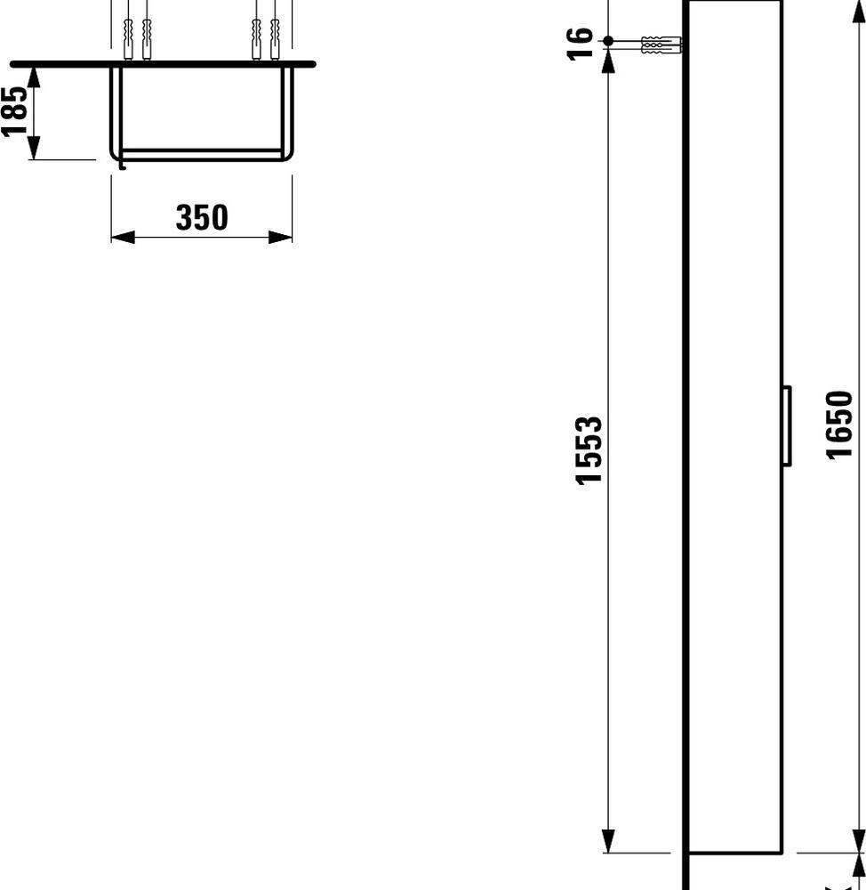 Шкаф-пенал Laufen Base 4.0264.2.110.260.1 R 35 белый матовый