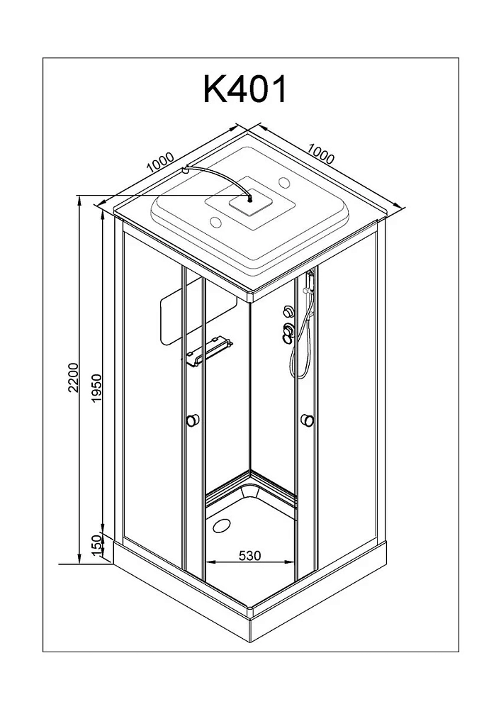 Душевая кабина Deto K K401SEL