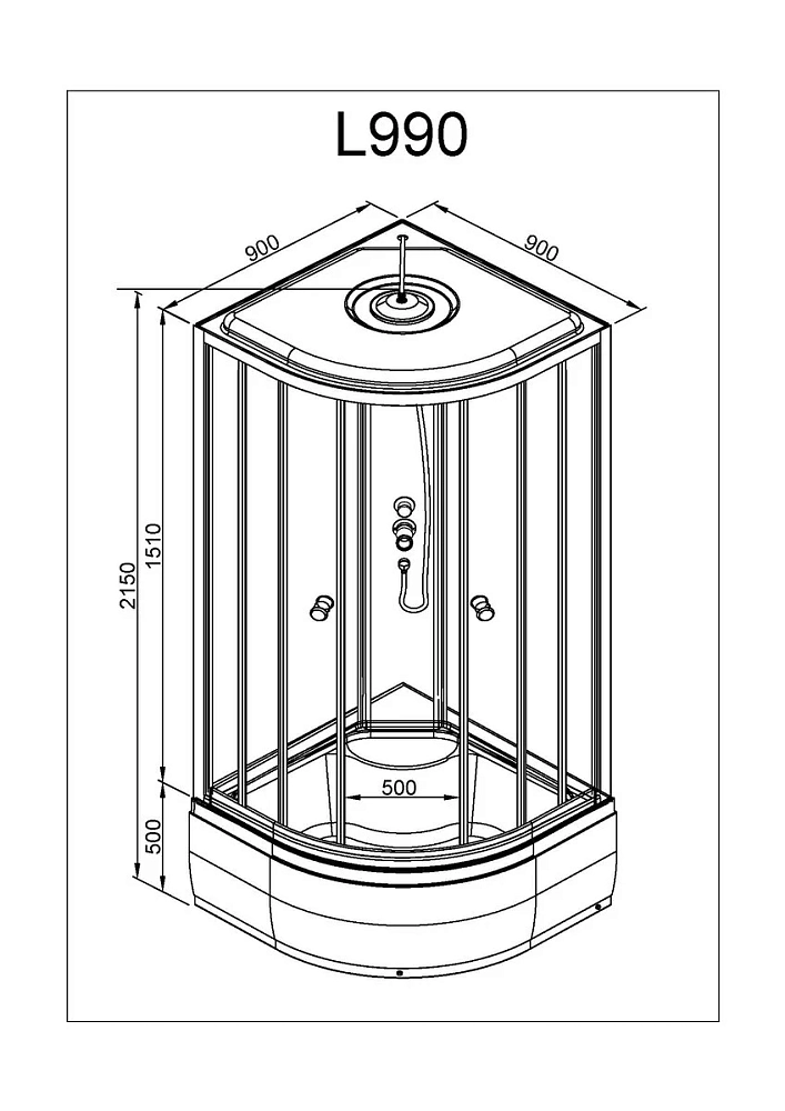 Душевая кабина Deto L L890BLACK