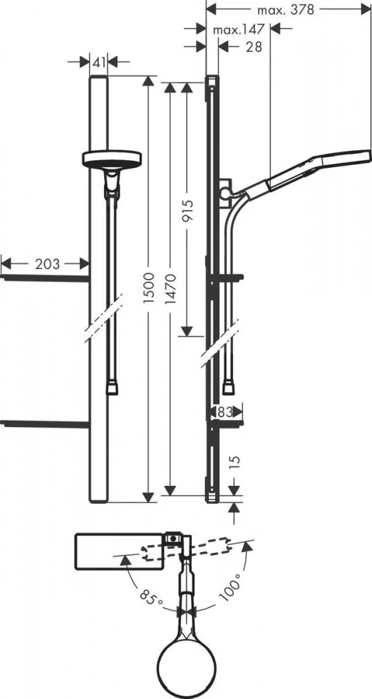 Душевой гарнитур Hansgrohe Rainfinity 27673000 хром