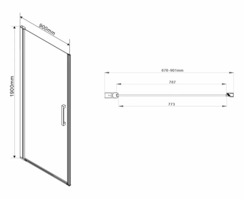 Душевая дверь Vincea Orta VDP-1O900CLB 90 см, профиль черный, стекло прозрачное