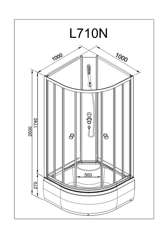 Душевая кабина Deto L L710N