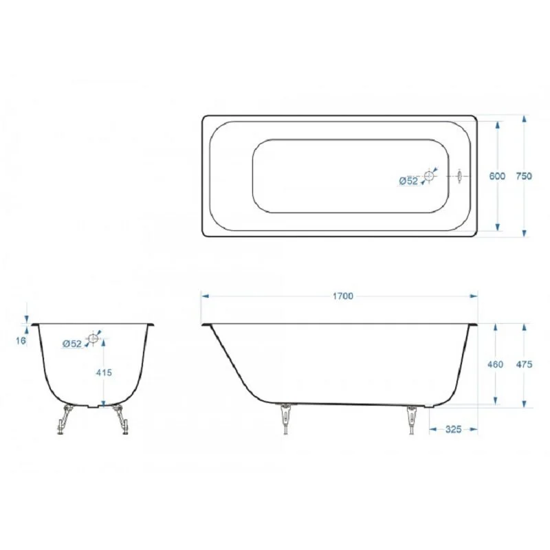 Чугунная ванна Delice Aurora DLR230606R-AS белый