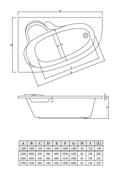 Акриловая ванна C-Bath Atlant CBA00104L белый