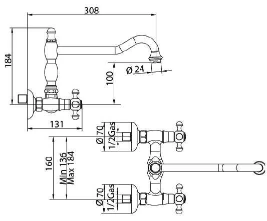 Смеситель для кухни Bandini Antica 541720ZZ06. желтый