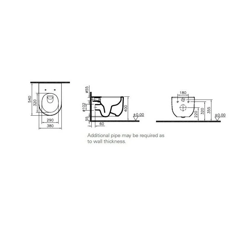 Подвесной унитаз Vitra Liquid 7321B403-0075, безободковый, цвет белый глянцевый