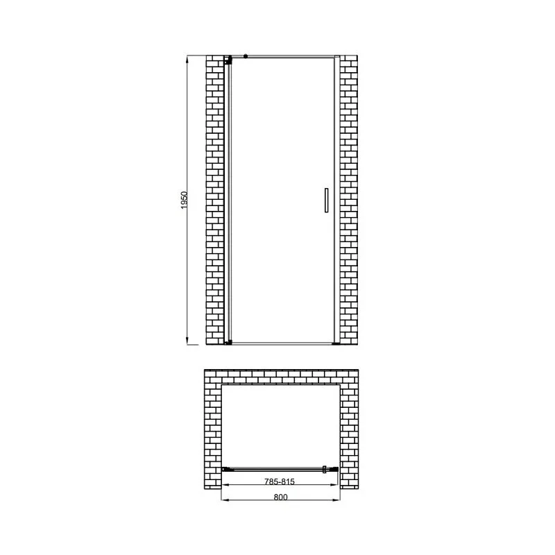 Душевая дверь Berges Legos LS-1 800 062020, 80 см, распашная, стекло прозрачное, профиль хром