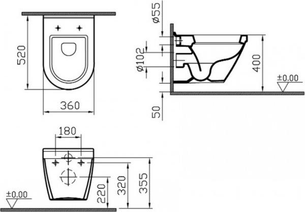 Подвесной унитаз VitrA S50 5318B003-6039 с сиденьем