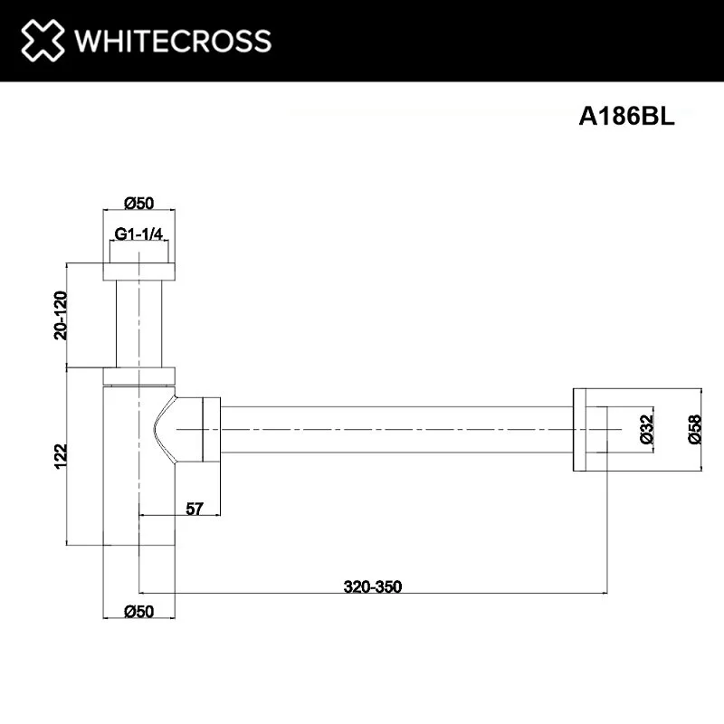 Сифон для раковины Whitecross A186BL черный