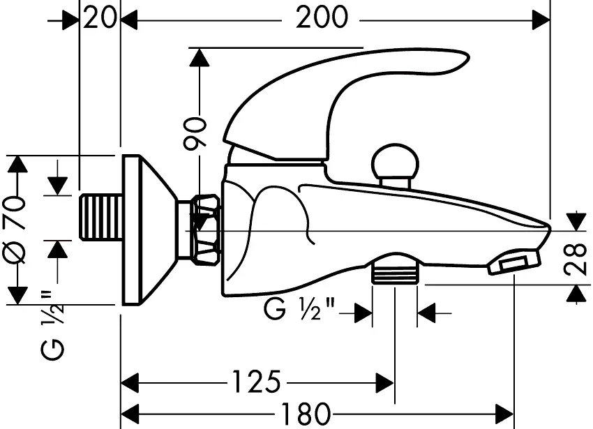 Смеситель для ванны с душем Hansgrohe Focus E 31740000/31700000 хром