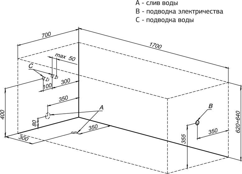 Акриловая ванна Aquanet Nord 170х70 00204020