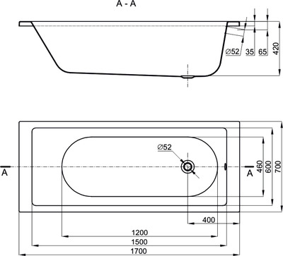 Акриловая ванна Sturm Aneo 170х70 BT-ANEO17070-BNCR