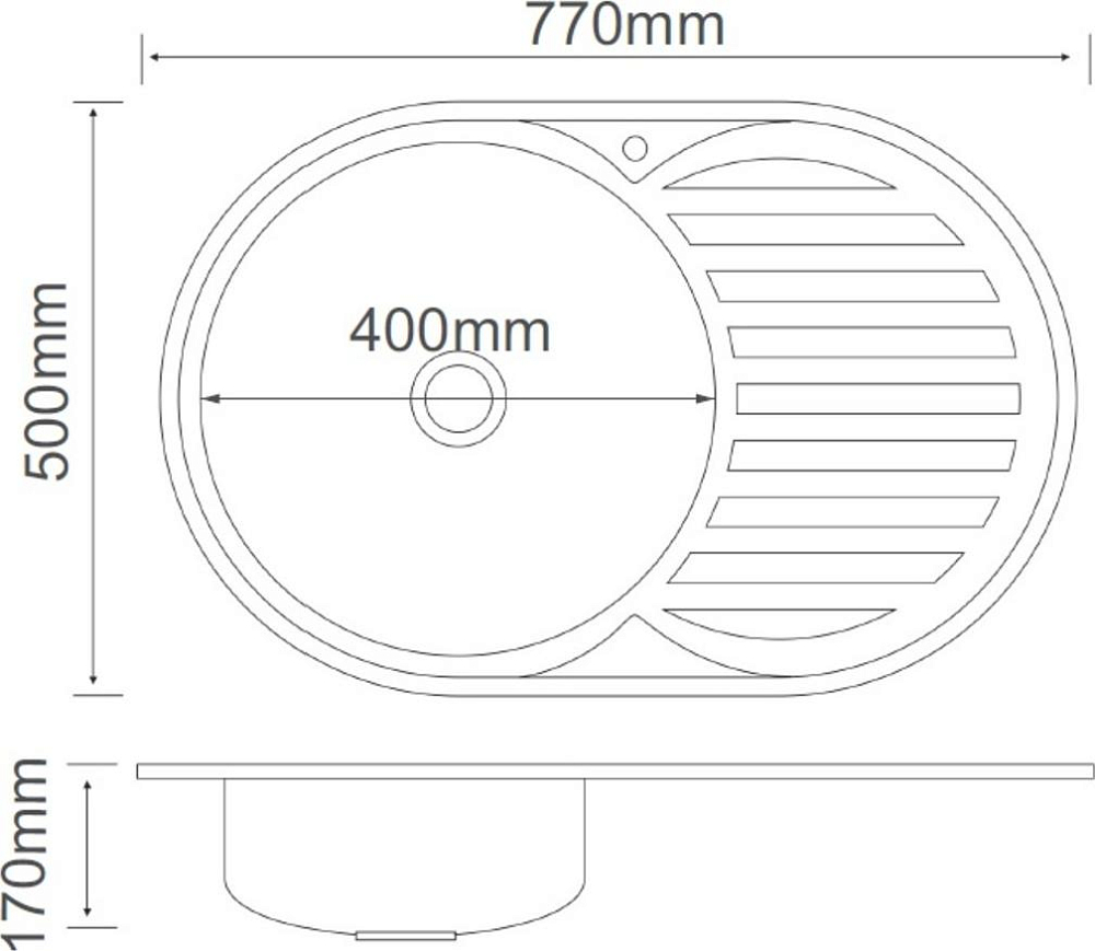 Кухонная мойка РМС MG8-7750OVL, хром