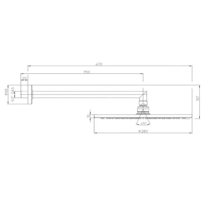 Душ верхний Bossini Cosmo H70596H.030 хром