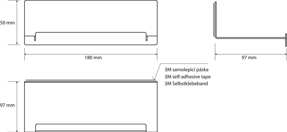 Полочка Bemeta Niva 101102365 хром матовый