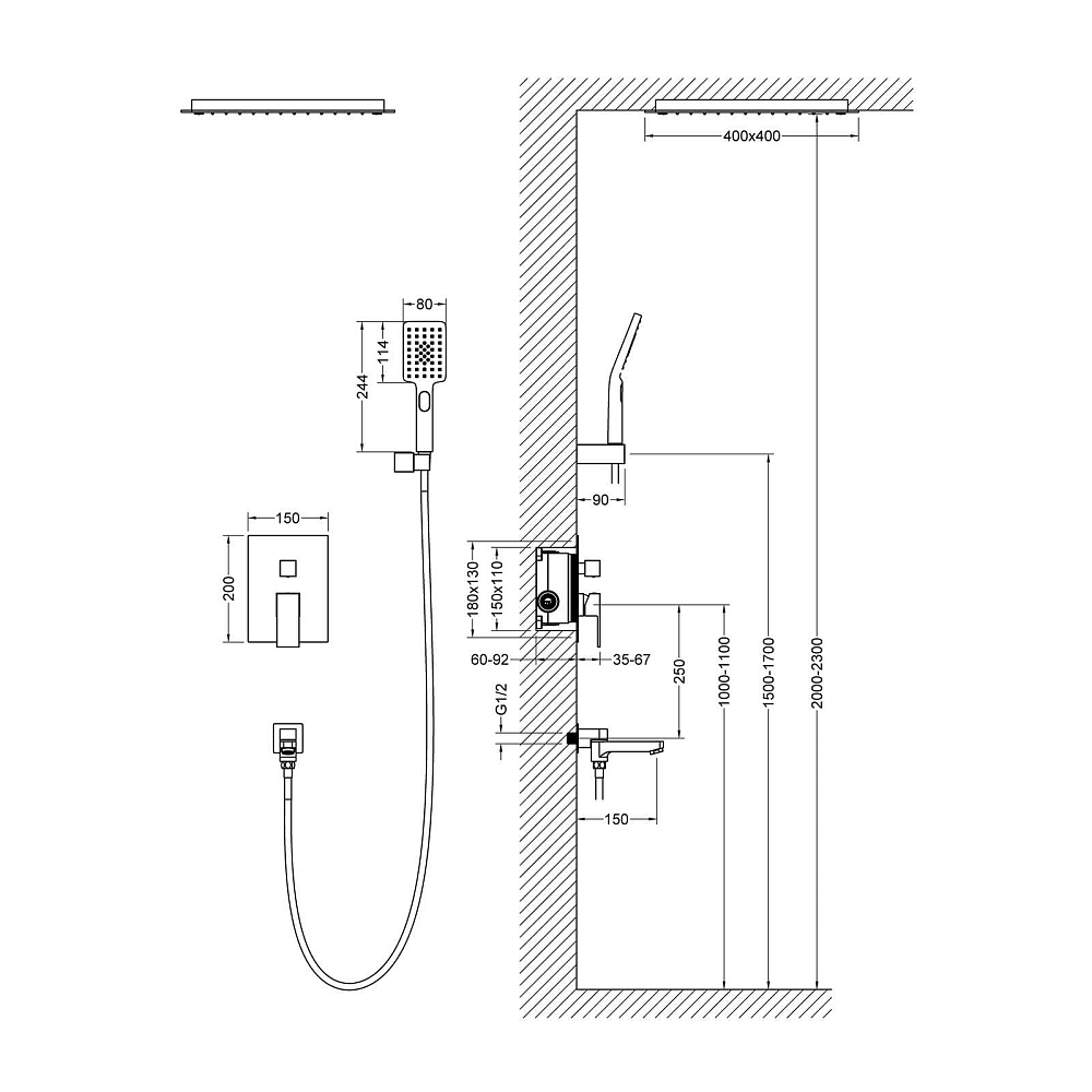 Душевая система Timo Selene SX-2039/17SM золото матовое