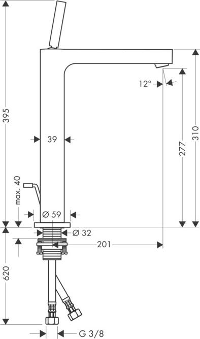 Смеситель для раковины Axor Citterio 39020140, бронза