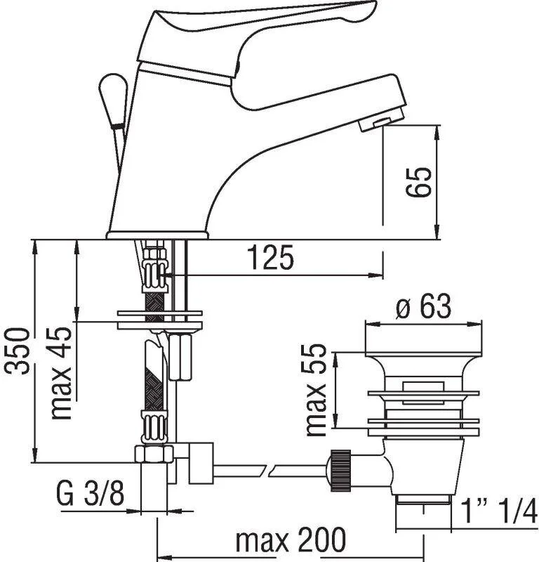 Смеситель для раковины Nobili Skipper SK11118/1CR хром