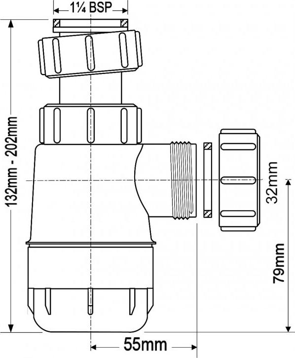 Сифон для раковины McAlpine MRW2-NW, белый