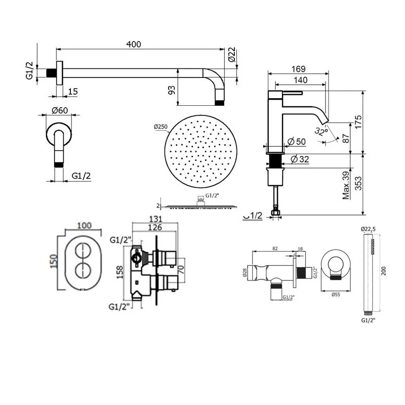 Смеситель для душа Plumberia Selection Ixo KITXOT18NO53 хром