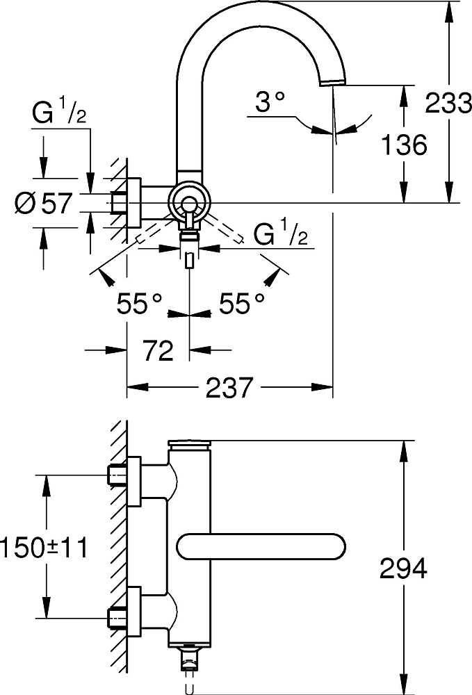 Смеситель Grohe Atrio New 32652003 для ванны с душем