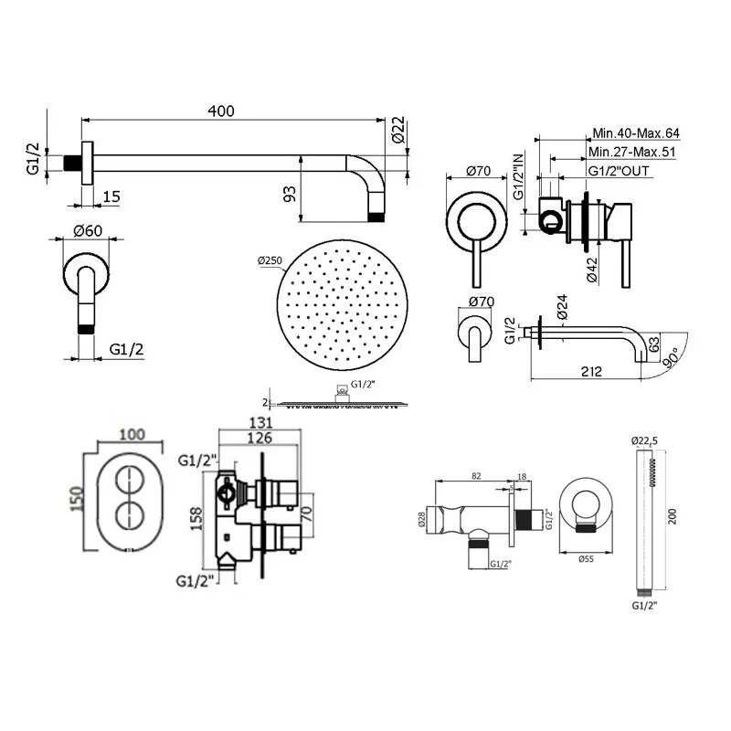 Смеситель для душа Plumberia Selection Ixo KITXOT18CR210 хром