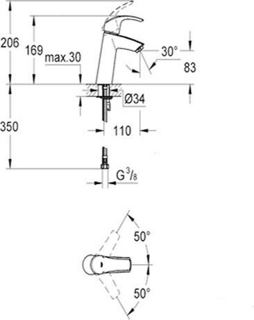 Смеситель Grohe Eurosmart 23324001 для раковины