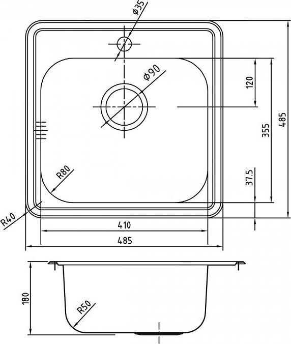 Комплект кухонная мойка Iddis Strit STR48S0i77 хром + смеситель Iddis Oxford OXFSBJ0i05