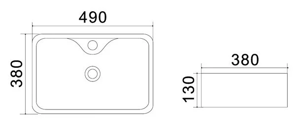 Раковина накладная Azario AZ-4569A белый