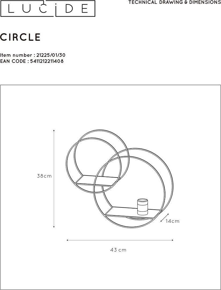 Бра Lucide Circle 21225/01/30