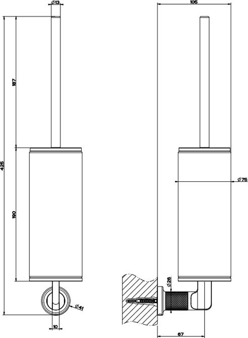 Ёршик для унитаза Gessi Inciso 58519#149, finox / белый