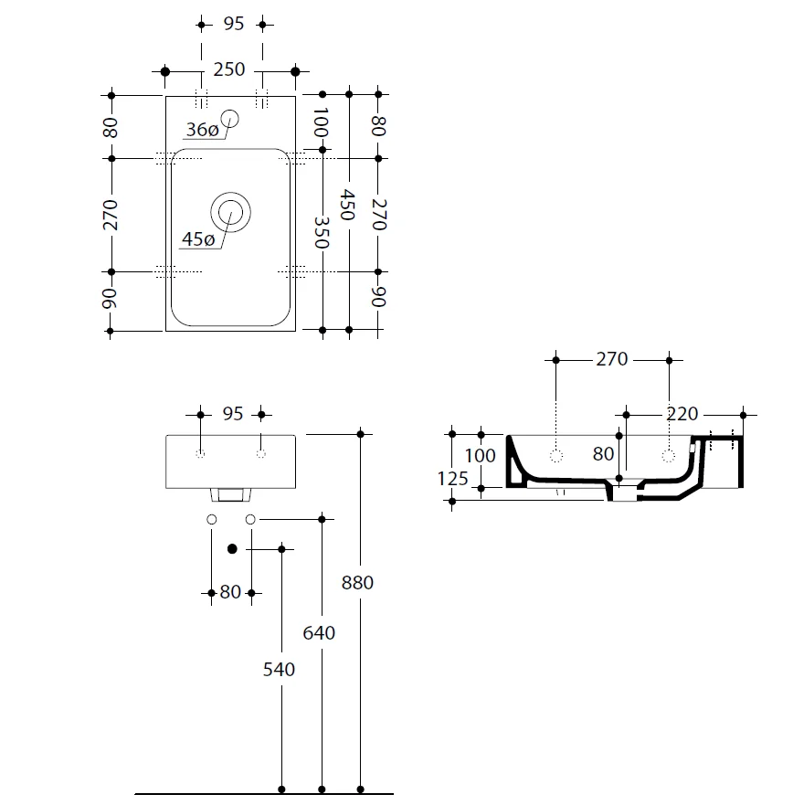 Раковина Kerasan Cento 3537bi*1 белый