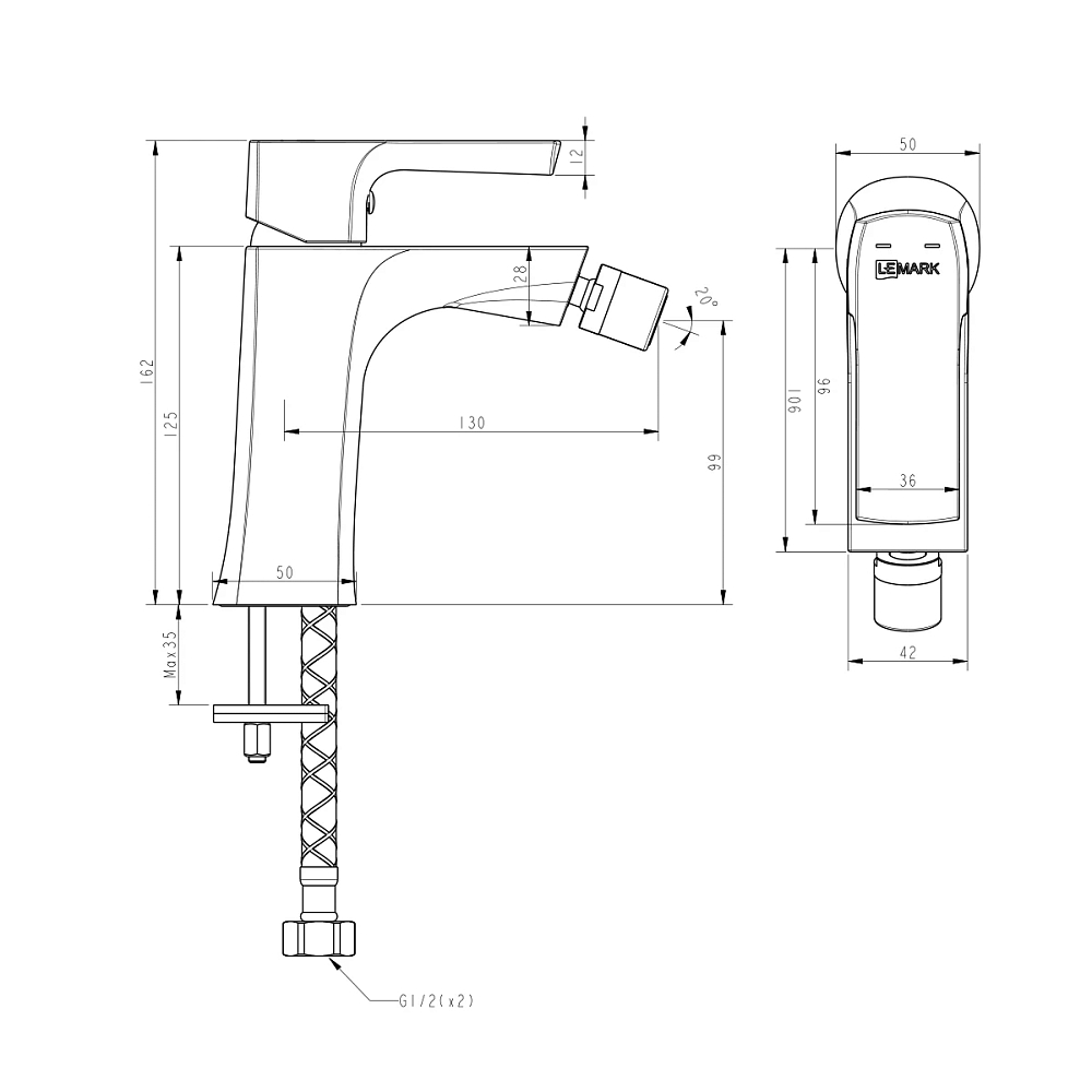 Смеситель для биде Lemark Ursus LM7208BL черный