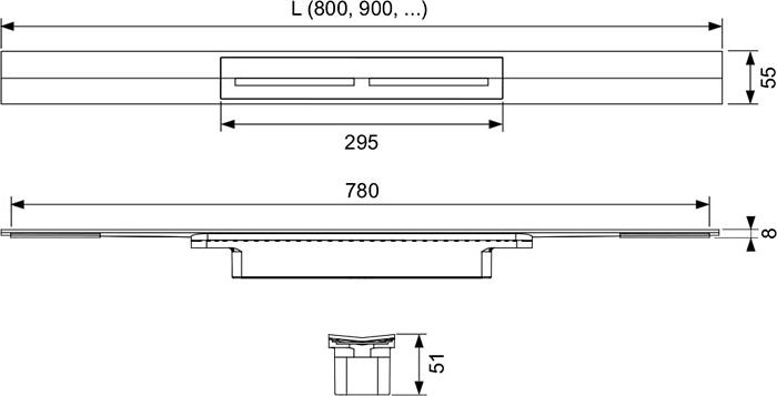 Душевой лоток Tece Drainprofile 671202 120 см золото