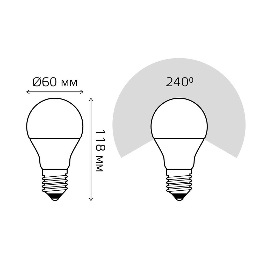 Лампа светодиодная Gauss E27 15W 6500K матовая 23235