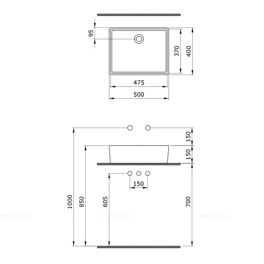 Раковина накладная Bocchi Milano 1215-007-0125 бежевый