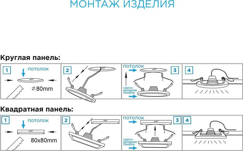 Встраиваемая светодиодная панель Apeyron 06-25