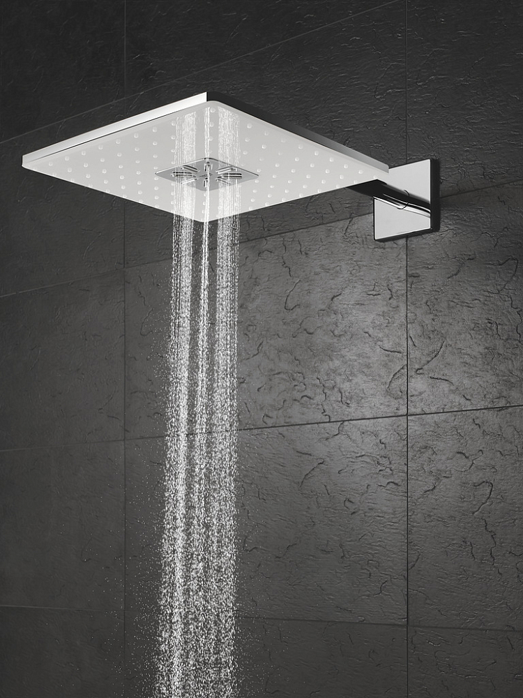 Верхний душ Grohe Rainshower SmartActive Cube 26479LS0 с кронштейном белая луна