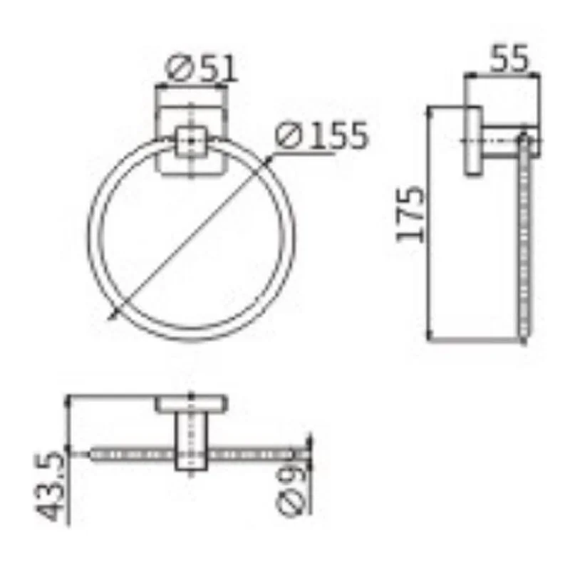 Полотенцедержатель CeramaLux Quadro 61906 A хром