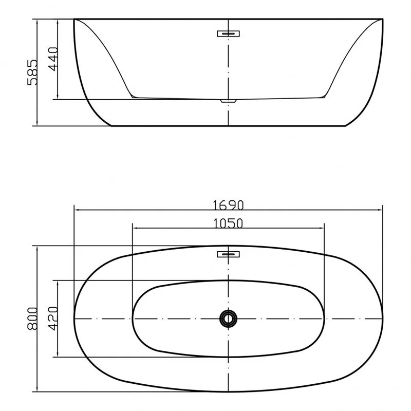 Акриловая ванна Swedbe Vita 169х80 8837 белый