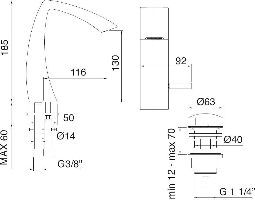 Смеситель Treemme Arche 0210.NC для раковины