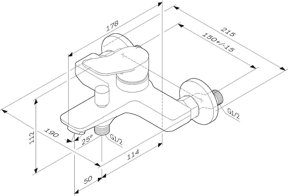 Смеситель для ванны с душем AM.PM X-Joy F85A10022, черный