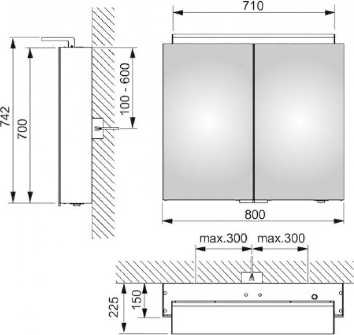 Шкаф-зеркало Keuco Royal L1 13603171301 80 см