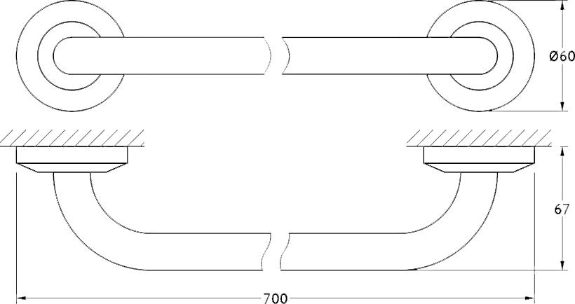 Полотенцедержатель FBS Standard STA 033 70 см