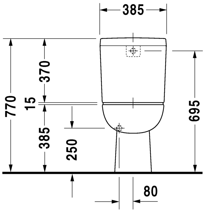 Чаша напольного унитаза Duravit D-Code 21110100002