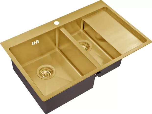 Кухонная мойка Zorg Inox PVD SZR 5178-2-L BRONZE, бронза