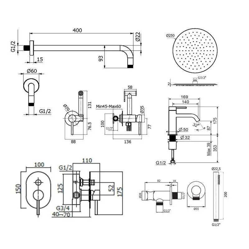 Смеситель для душа Plumberia Selection Ixo KITZXO15NO53 черный